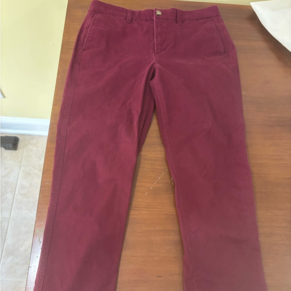 J. Crew High Rise Girlfriend Chino Burgundy Pants
